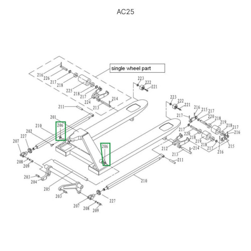 Стопорное кольцо оси углового рычага для гидравлических тележек DF25 по ценам производителя в Челябинске с доставкой по всей России