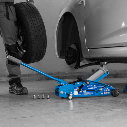 Домкрат гидравлический подкатной 2.5 т, с фиксатором, Safety Pin, 140-385 мм Stels по ценам производителя в Челябинске с доставкой по всей России