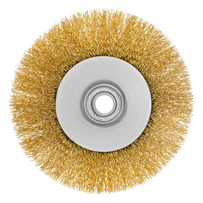 Щетка для УШМ, 125 мм, М14, "тарелка", латунированная витая проволока Matrix по ценам производителя в Челябинске с доставкой по всей России