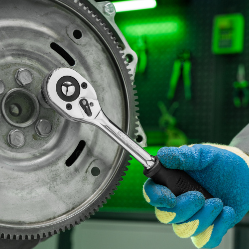 Ключ-трещотка 1/2", 45 зубьев, с быстрым сбросом, CrV, хром Сибртех по ценам производителя в Челябинске с доставкой по всей России