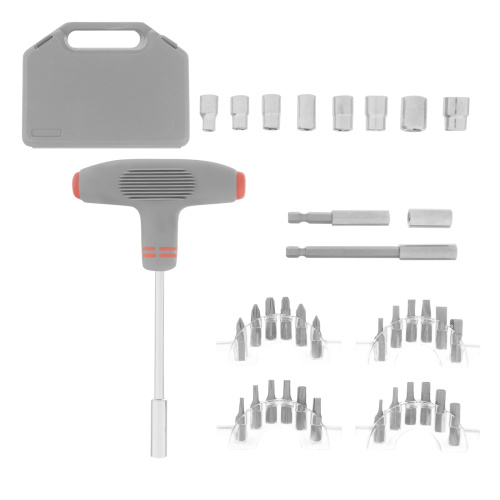 Отвертка с Т-образной эргономичной ручкой и набором насадок, 36 шт, CrV, пластиковый бокс Matrix по ценам производителя в Челябинске с доставкой по всей России