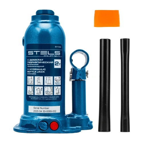 Домкрат гидравлический бутылочный телескопический, 2 т, подъем 170-380 мм Stels по ценам производителя в Челябинске с доставкой по всей России