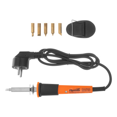 Набор для выжигания, 7 предметов: паяльник 30 Вт, подставка, жала сменные Sparta по ценам производителя в Челябинске с доставкой по всей России