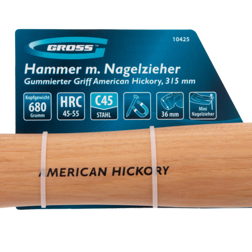 Молоток-гвоздодер, 680 г, угол 75, магнит, обрезиненная рукоятка AMERICAN HICKORY GROSS по ценам производителя в Челябинске с доставкой по всей России