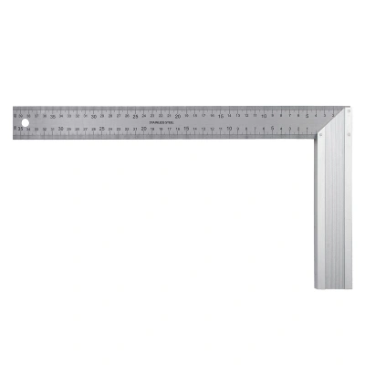 Угольник стальной 400 мм, нержавеющая сталь, градуировка, алюминиевое основание Denzel по ценам производителя в Челябинске с доставкой по всей России