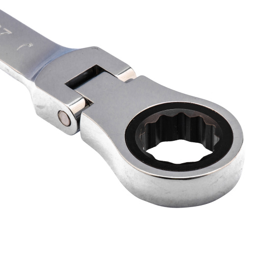 Ключ комбинированный трещоточный, 27 мм, CrV, шарнирный, зеркальный хром Matrix по ценам производителя в Челябинске с доставкой по всей России