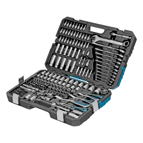 Набор инструментов, 1/2", 3/8", 1/4", CrV, 120 зубьев, 216 предметов Gross по ценам производителя в Челябинске с доставкой по всей России