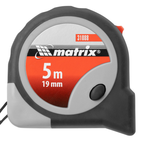 Рулетка Continuous fixation,5 м х 19 мм,двухкомпонентный корпус,плавная фиксация Matrix по ценам производителя в Челябинске с доставкой по всей России