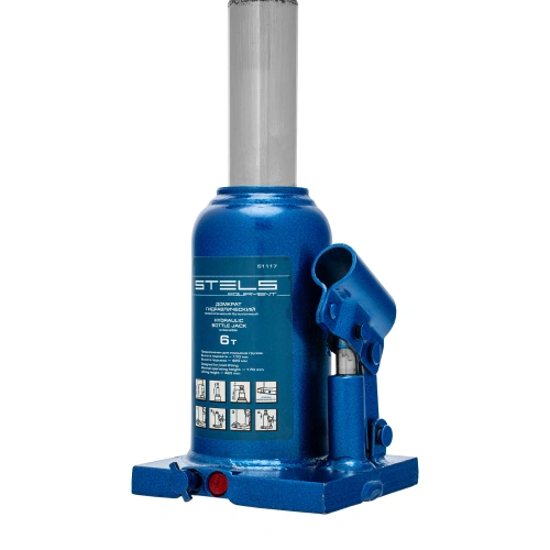 Домкрат гидравлический бутылочный телескопический, 6 т, H подъема 170-420 мм Stels по ценам производителя в Челябинске с доставкой по всей России