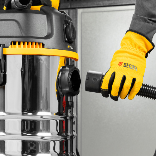 Пылесос строительный RVC30, 1400 Вт, бак 30 л, шланг 3 м, розетка с автосинхр. Denzel по ценам производителя в Челябинске с доставкой по всей России