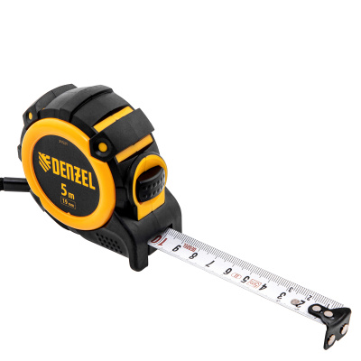 Рулетка 5м х 19мм, автоматич. фиксац., нейлон. покрытие, магнит. зацеп, двухстор. разметка Denzel по ценам производителя в Челябинске с доставкой по всей России