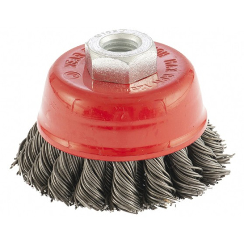 Щетка для УШМ, 75 мм, М14, "чашка", двухрядная, крученая проволока 0.8 мм Matrix по ценам производителя в Челябинске с доставкой по всей России