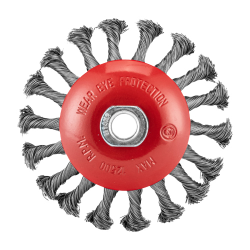 Щетка для УШМ, 115 мм, М14, "тарелка", крученая проволока 0.5 мм Matrix по ценам производителя в Челябинске с доставкой по всей России