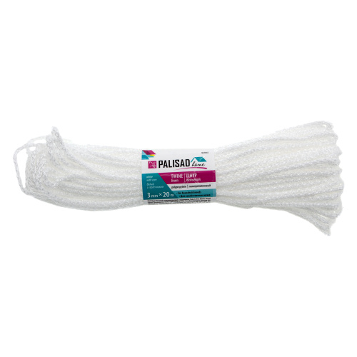 Шнур бельевой полипропиленовый с сердечником, 3 мм, L 20 м, белый, Home Palisad по ценам производителя в Челябинске с доставкой по всей России