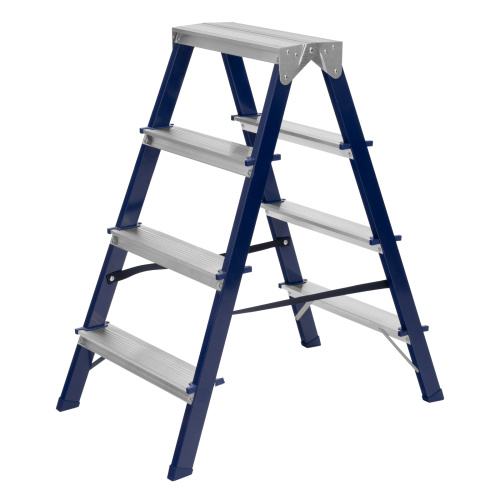 Стремянка двусторонняя 4 ступени, стальная, Сибртех по ценам производителя в Челябинске с доставкой по всей России