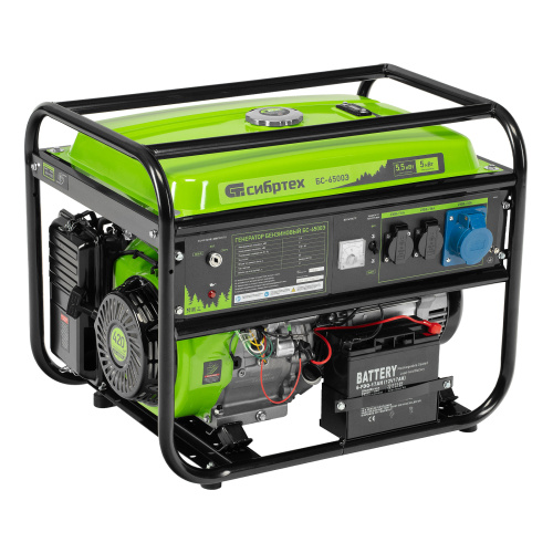 Генератор бензиновый БС-6500Э, 5.5 кВт, 230В, четырехтактный, 25 л, электростартер Сибртех по ценам производителя в Челябинске с доставкой по всей России