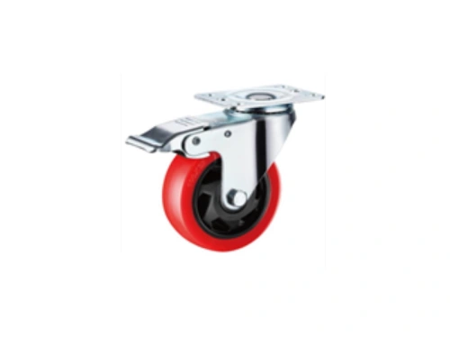 Колесо поворотное усиленное полиуретан SCBM 42 100 мм с тормозом по ценам производителя в Челябинске с доставкой по всей России