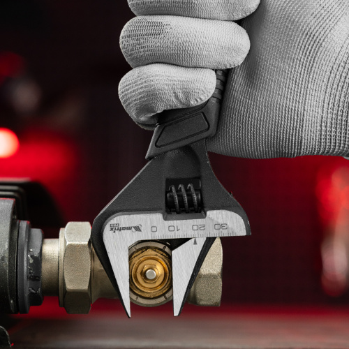 Ключ разводной, тонкие губки, фосфатированный, двухкомпонентная рукоятка, 200 мм, PRO Matrix по ценам производителя в Челябинске с доставкой по всей России