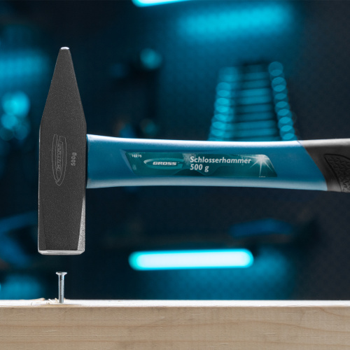 Молоток слесарный, 500 г, квадратный боек, фибергласовая обрезиненная рукоятка Gross по ценам производителя в Челябинске с доставкой по всей России