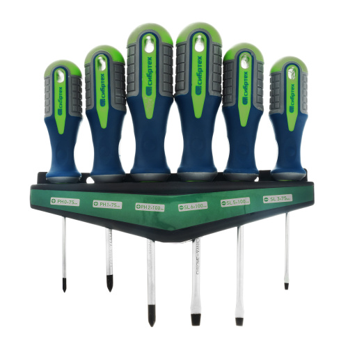 Набор отверток, CrV, трехкомпонентные рукоятки, 6 предметов Сибртех по ценам производителя в Челябинске с доставкой по всей России