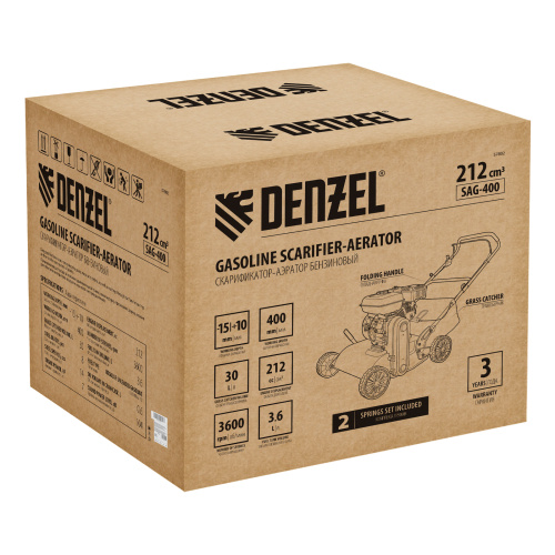 Скарификатор-аэратор бензиновый SAG-400, 212 см3, -15/+10 мм, 40 см Denzel по ценам производителя в Челябинске с доставкой по всей России