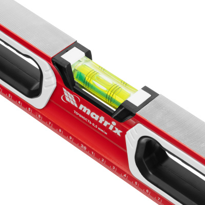 Уровень алюминиевый, магнит, фрезерованный, 3 глазка (1 зеркальный) двухкомпонентные рукоятки, 600 мм Matrix по ценам производителя в Челябинске с доставкой по всей России