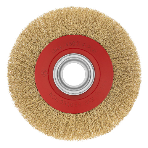 Щетка для точила, 200 мм, посадка 32 мм, плоская, латунированная витая проволока Matrix по ценам производителя в Челябинске с доставкой по всей России