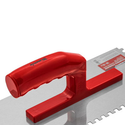 Гладилка из нержавеющей стали, 280 х 130 мм, зеркальная полировка, пластмассовая ручка, зуб 6 х 6 мм Matrix по ценам производителя в Челябинске с доставкой по всей России