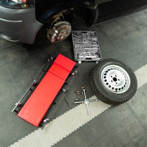 Лежак ремонтный на шести колесах, 1030 х 440 х 120 мм, поднимающийся подголовник Matrix по ценам производителя в Челябинске с доставкой по всей России