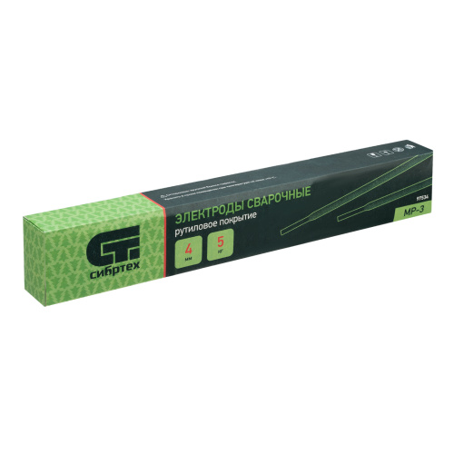 Электроды MP-3, диам. 4 мм, 5 кг., рутиловое покрытие Сибртех по ценам производителя в Челябинске с доставкой по всей России