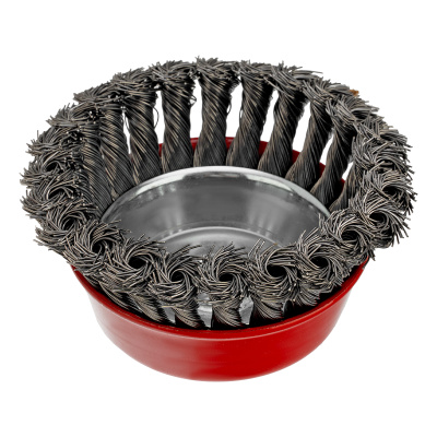 Щетка для УШМ, 100 мм, М14, "чашка", крученая проволока 0.5 мм Matrix по ценам производителя в Челябинске с доставкой по всей России