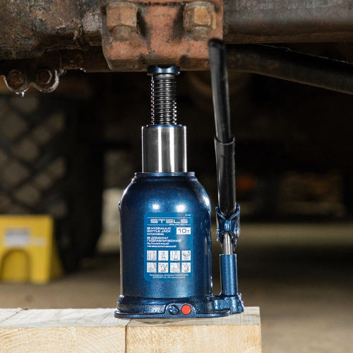 Домкрат гидравлический бутылочный телескопический, 10 т, подъем 180-430 мм Stels по ценам производителя в Челябинске с доставкой по всей России