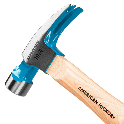Молоток-гвоздодер, 280 г, угол 75, магнит, обрезиненная рукоятка American hickory GROSS по ценам производителя в Челябинске с доставкой по всей России