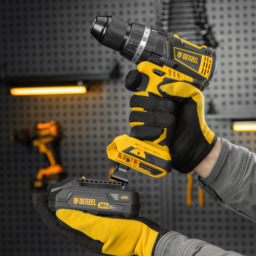 Дрель-шуруповерт аккумуляторная ударная бесщет CIDB-IB-18-02, Li-Ion, 18 В, 2 акк. Denzel по ценам производителя в Челябинске с доставкой по всей России