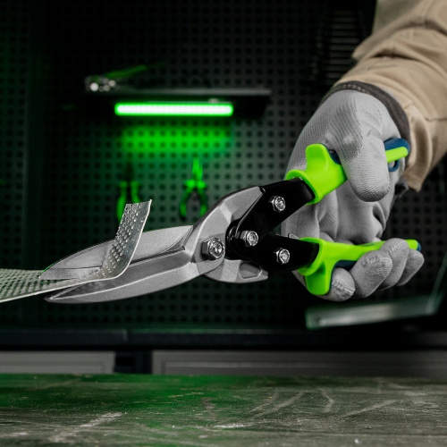 Ножницы по металлу, удлиненные, 285 мм, пряморежущие, двухкомпонентные обрезиненные рукоятки Сибртех по ценам производителя в Челябинске с доставкой по всей России