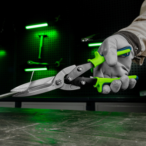 Ножницы по металлу, удлиненные, 285 мм, пряморежущие, двухкомпонентные обрезиненные рукоятки Сибртех по ценам производителя в Челябинске с доставкой по всей России