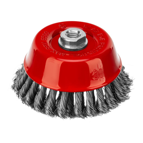 Щетка для УШМ, 125 мм, М14, "чашка", двухрядная, крученая проволока 0.35 мм Matrix по ценам производителя в Челябинске с доставкой по всей России