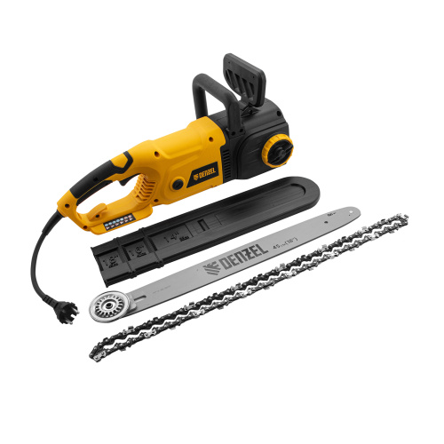 Пила цепная электрическая EDS-2200, 2.2 кВт,продольная, шина 45 см, шаг 3/8, паз 1.3 мм, 62 звена Denzel по ценам производителя в Челябинске с доставкой по всей России