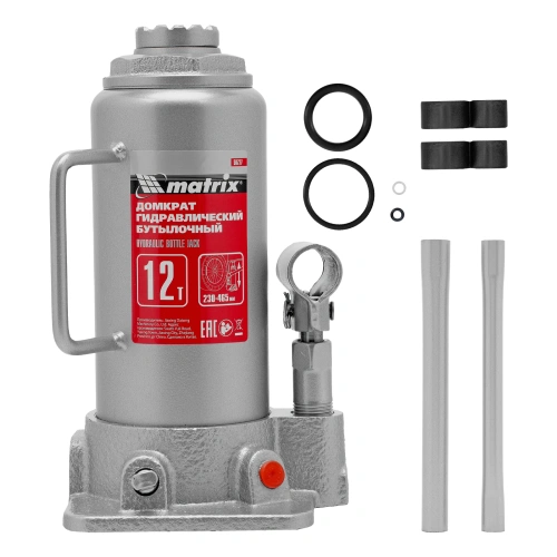 Домкрат гидравлический бутылочный, 12 т, высота подъема 230-465 мм Matrix по ценам производителя в Челябинске с доставкой по всей России