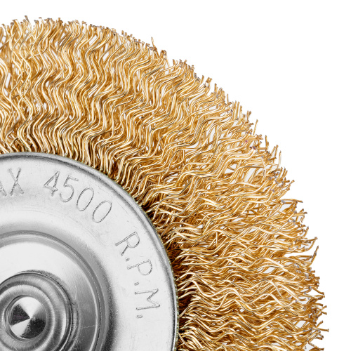 Щетка для дрели, 75 мм, плоская со шпилькой, латунированная витая проволока Matrix по ценам производителя в Челябинске с доставкой по всей России