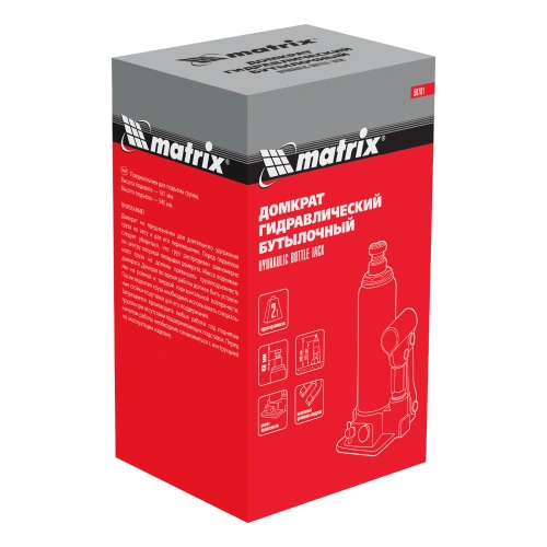 Домкрат гидравлический бутылочный, 2 т, h подъема 181-345 мм Matrix по ценам производителя в Челябинске с доставкой по всей России
