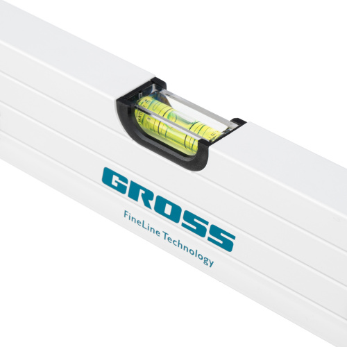 Уровень алюминиевый, 800 мм, усиленный, рукоятки, фрезерованный, 3 глазка, магнитный Gross по ценам производителя в Челябинске с доставкой по всей России