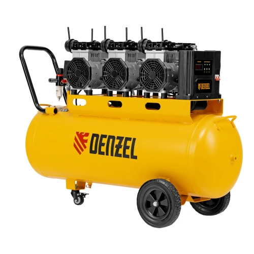 Компрессор безмасляный, малошумный DLS 3300/100, 3300 Вт,3x1100, 100 л, 570 л/мин ,блок управления Denzel по ценам производителя в Челябинске с доставкой по всей России