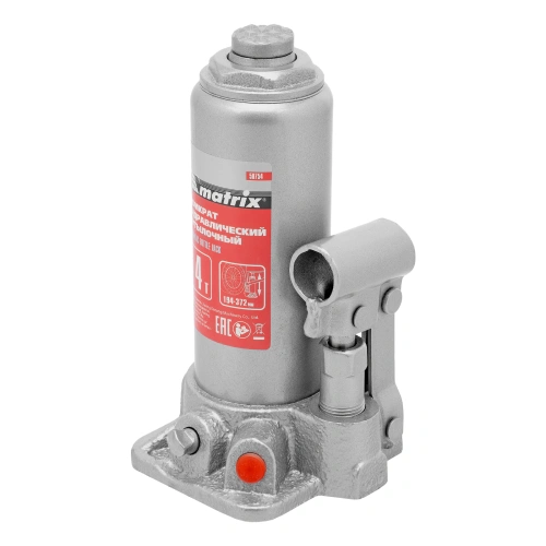 Домкрат гидравлический бутылочный, 4 т, высота подъема 194-372 мм, в пластиковый кейсе Matrix по ценам производителя в Челябинске с доставкой по всей России