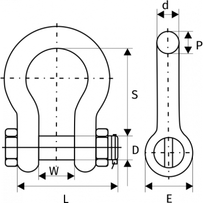 Скоба омегообразная  6,5 т, G2130, с гайкой и шплинтом  размер 7/8 по ценам производителя в Челябинске с доставкой по всей России