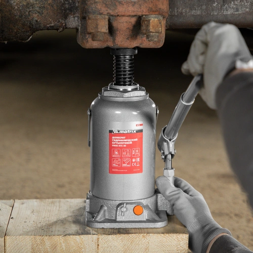 Домкрат гидравлический бутылочный, 20 т, h подъема 244-449 мм Matrix по ценам производителя в Челябинске с доставкой по всей России