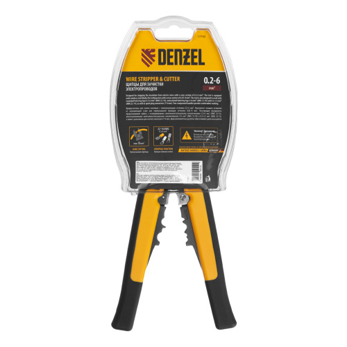 Щипцы для зачистки электропроводов 0,2-6 мм², функция обрезания проводов Denzel по ценам производителя в Челябинске с доставкой по всей России