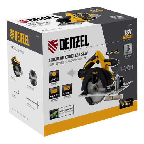 Пила циркулярная аккумуляторная бесщет. CCS-165-0, 18В Li-Ion Denzel по ценам производителя в Челябинске с доставкой по всей России