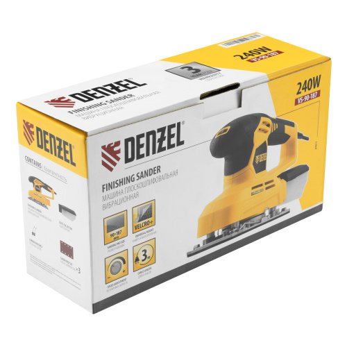 Машина плоскошлифовальная вибрационная VS-90-187, 240 Вт, 6000-11000 об/мин Denzel по ценам производителя в Челябинске с доставкой по всей России