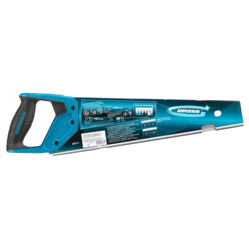 Ножовка по дереву "Piranha", 400 мм, 11-12 TPI, зуб-3D, каленый зуб, тефлоновое покрытие полотна, двухкомпонентная рукоятка Gross по ценам производителя в Челябинске с доставкой по всей России